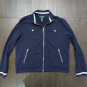 Lauren Ralph | Women's XL Full Zip Navy Military Nautical Boating Sweater/Jacket
